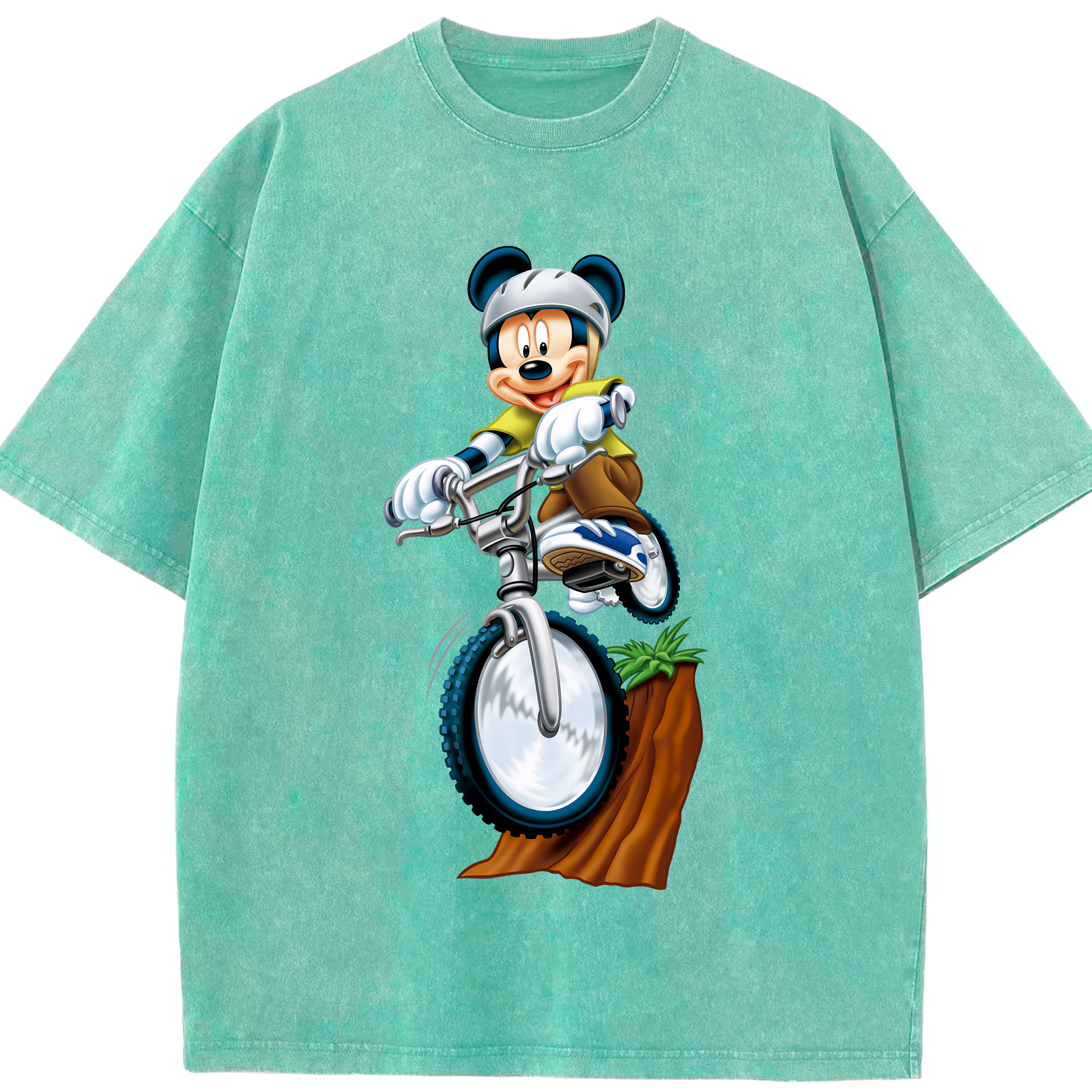 （画像用） ミッキーマウス Mickey Mouse 綿100% ヴィンテージ風 半袖Tシャツ（フロントプリント）